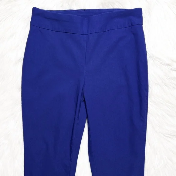 SOLD-Chico’s So Slimming Blue Elastic Waist Pull On Cropped Skinny Pants Size 10 - Picture 3 of 8
